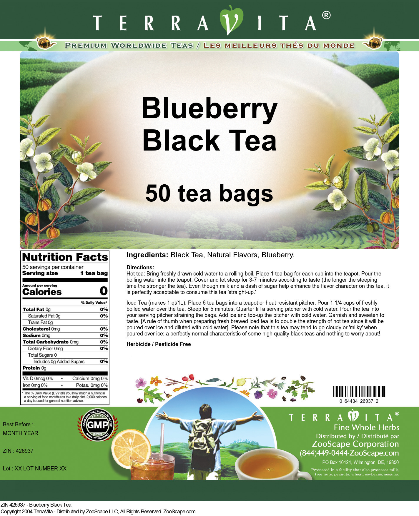 Blueberry Black Tea - Label