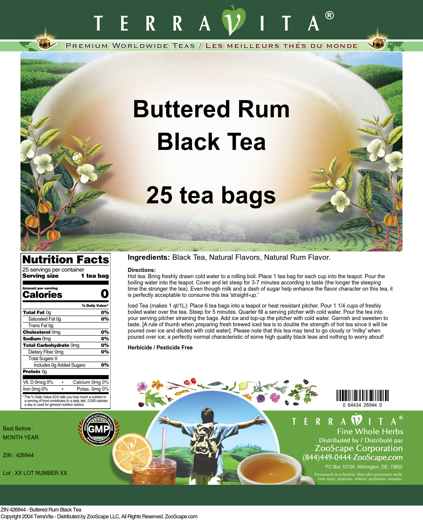 Buttered Rum Black Tea - Label