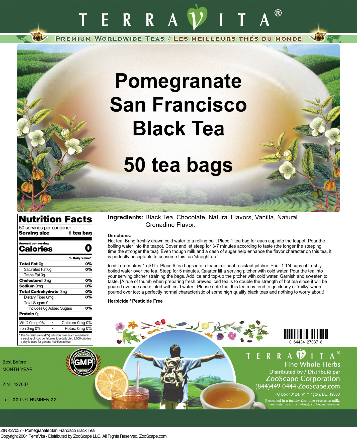 Pomegranate San Francisco Black Tea - Label
