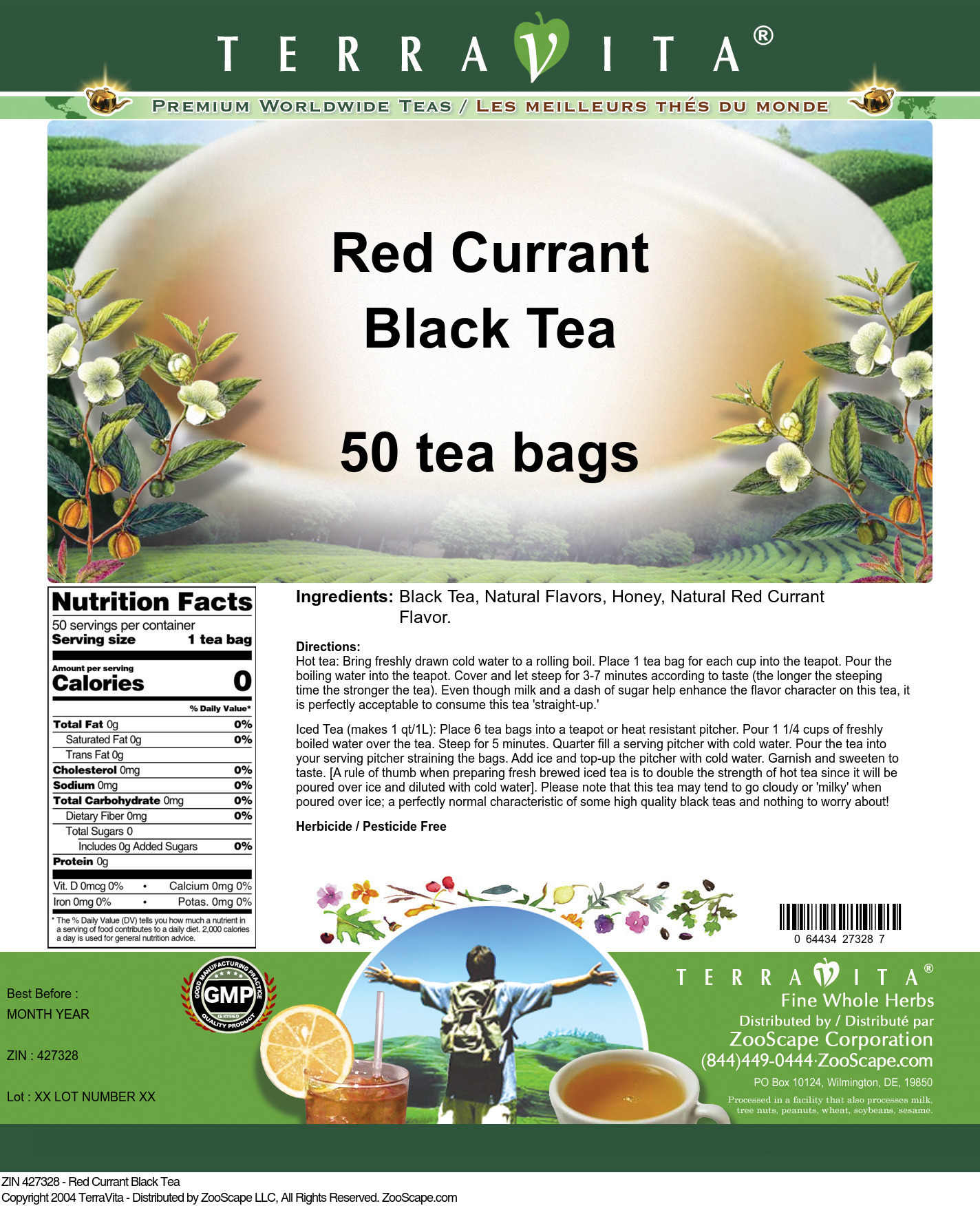 Red Currant Black Tea - Label