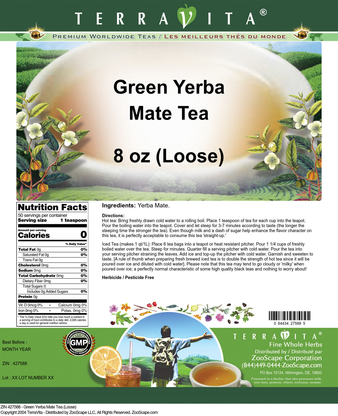 Green Yerba Mate Tea (Loose) - Label