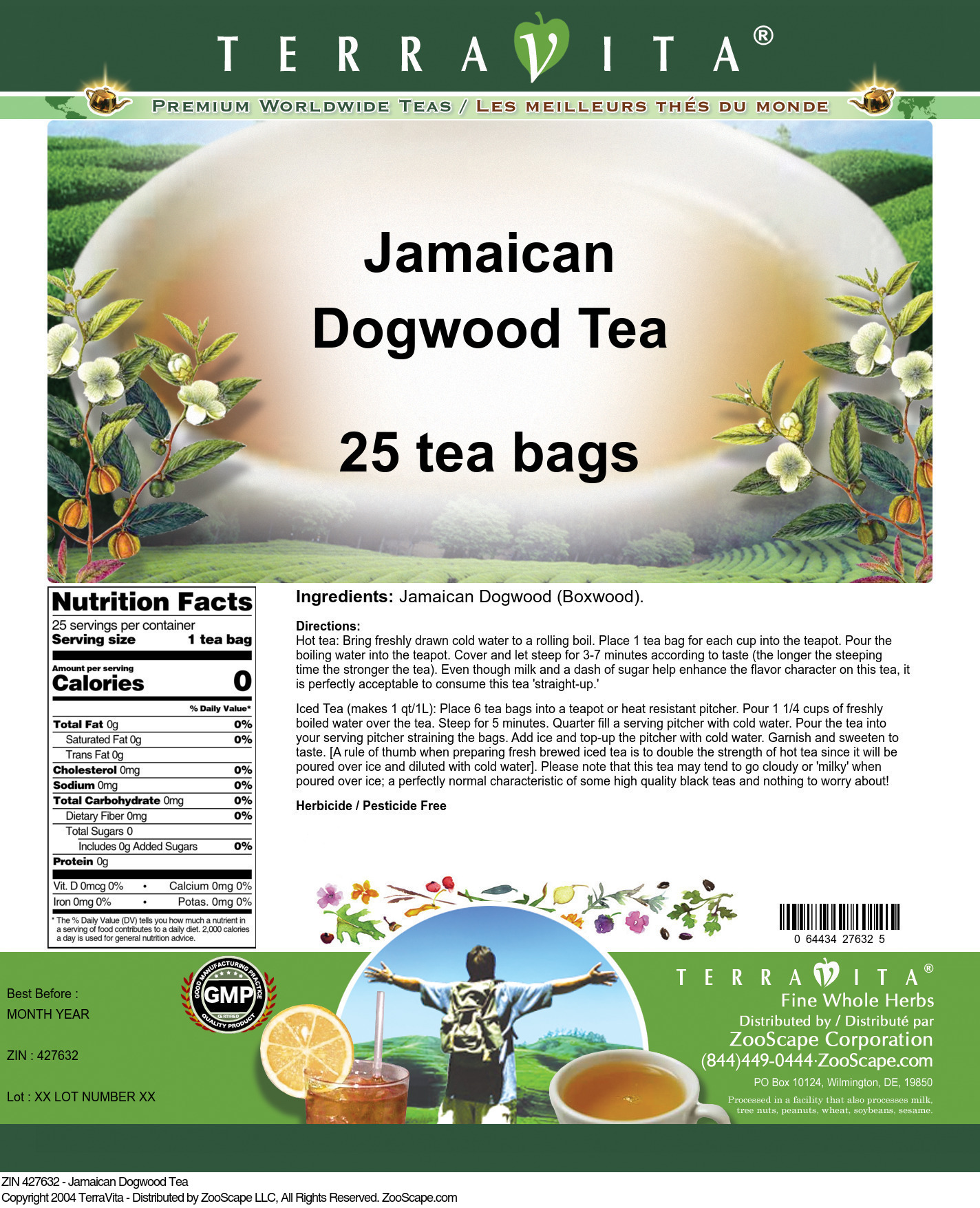 Jamaican Dogwood Tea - Label