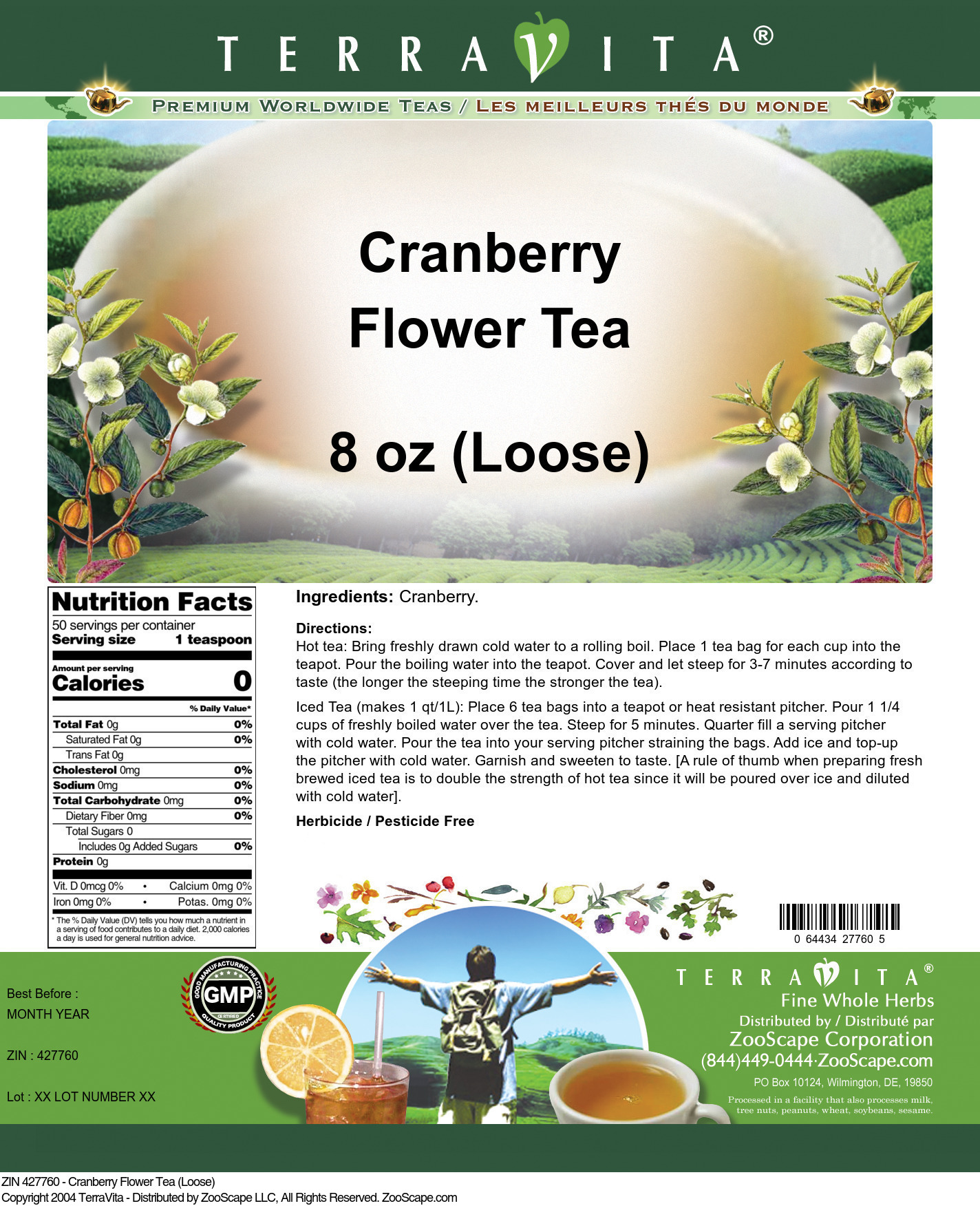 Cranberry Flower Tea (Loose) - Label