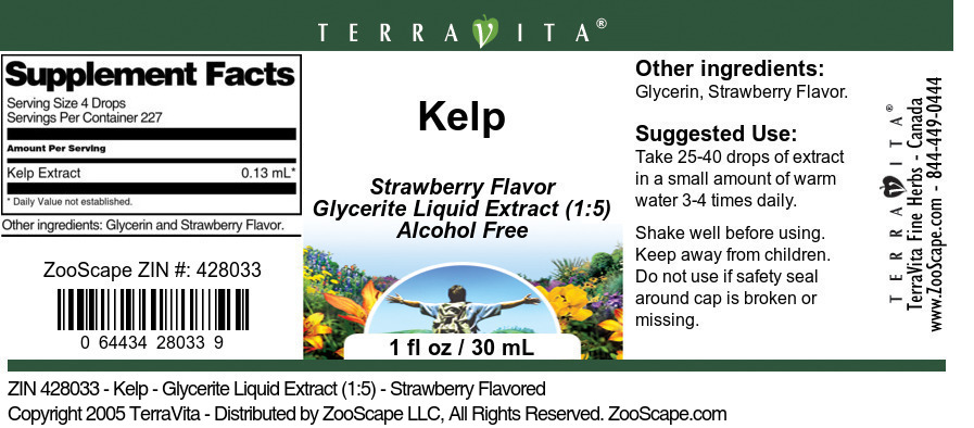 Kelp - Glycerite Liquid Extract (1:5) - Label