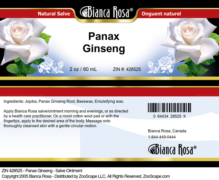 Panax Ginseng - Salve Ointment - Label