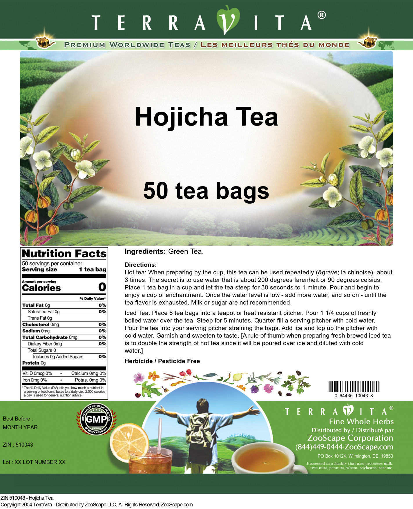 Hojicha Tea - Label