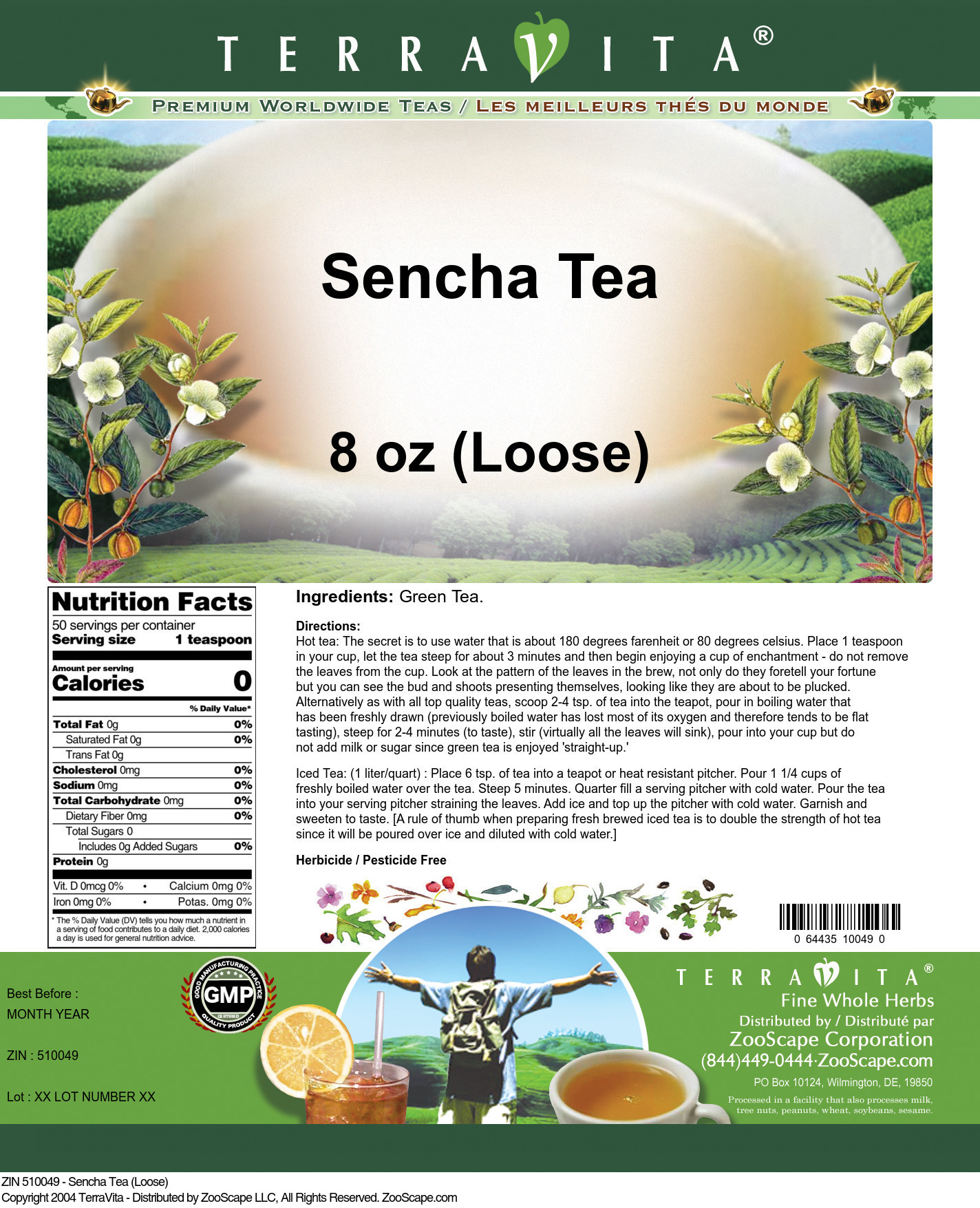 Sencha Tea (Loose) - Label