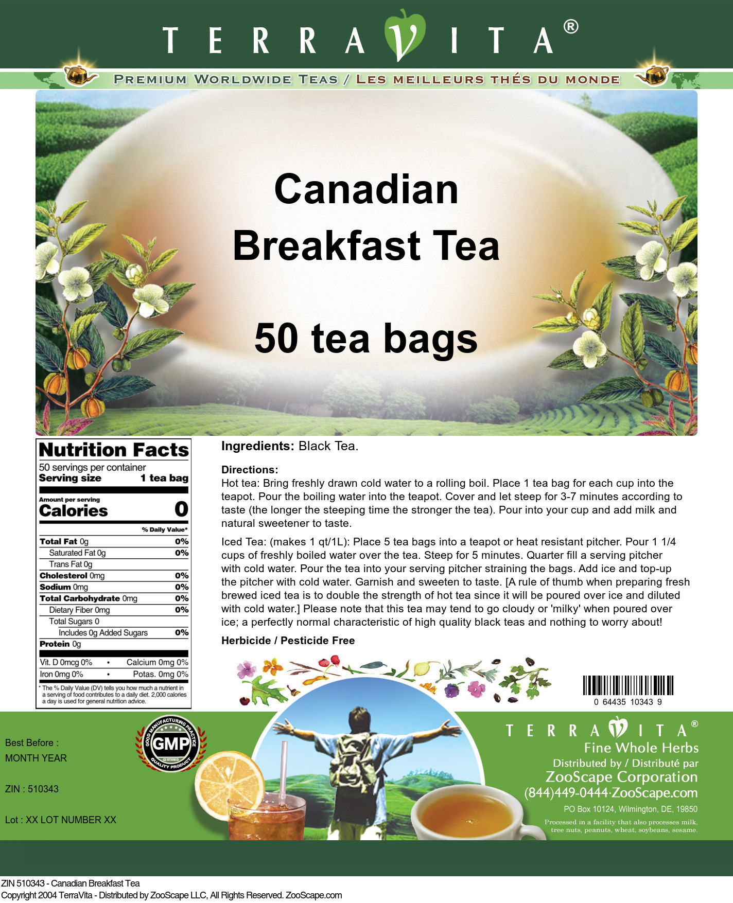 Canadian Breakfast Tea - Label