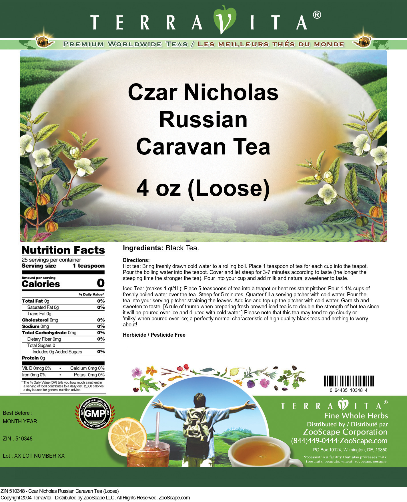 Czar Nicholas Russian Caravan Tea (Loose) - Label