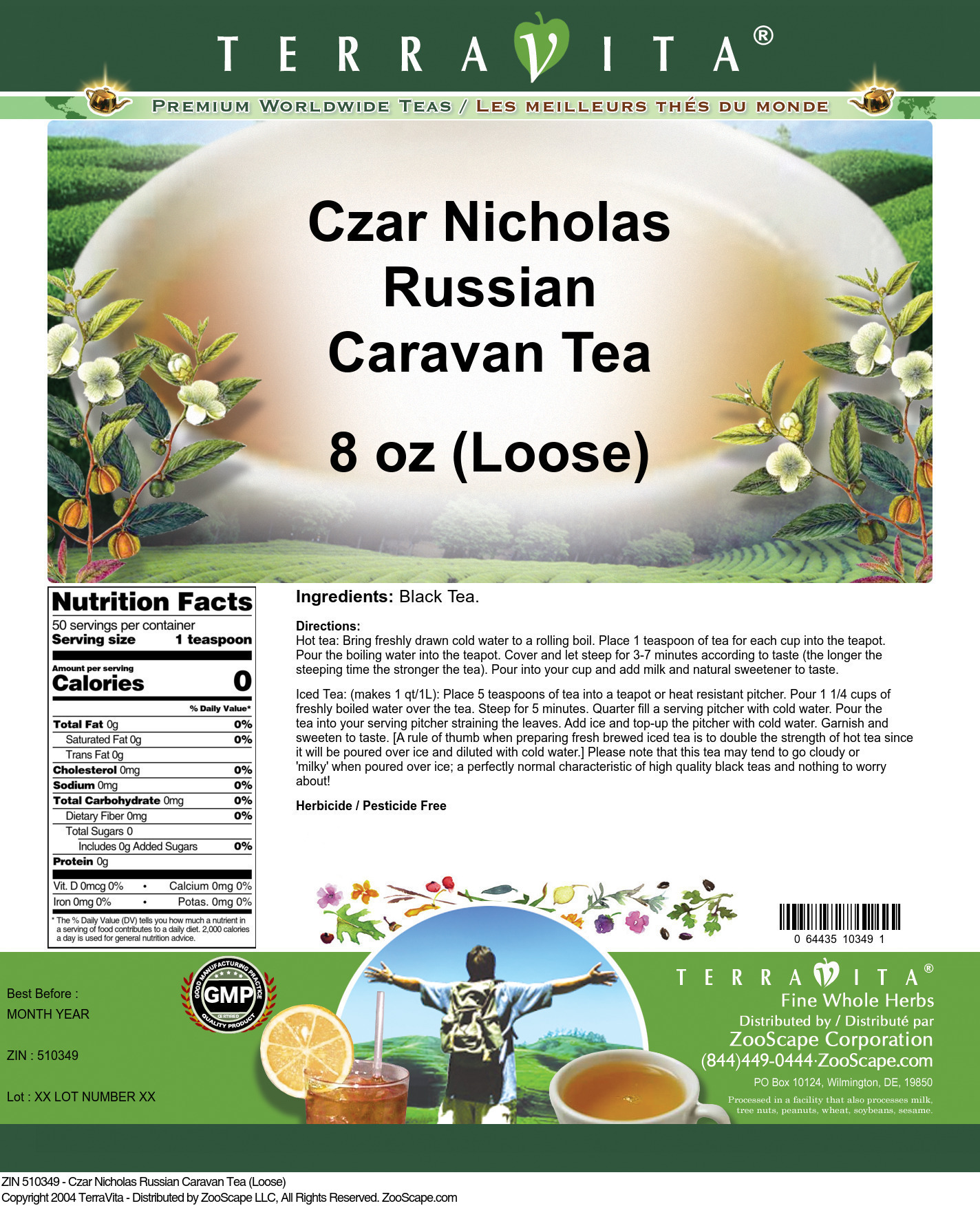 Czar Nicholas Russian Caravan Tea (Loose) - Label