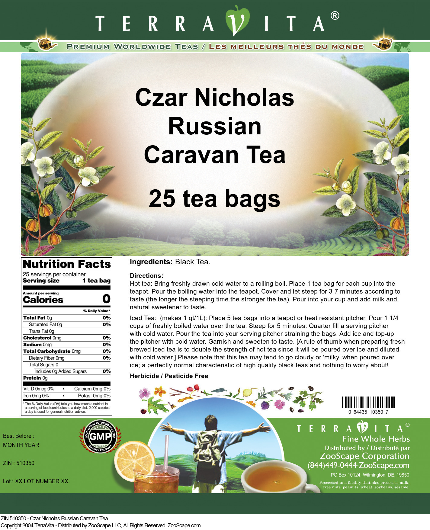 Czar Nicholas Russian Caravan Tea - Label