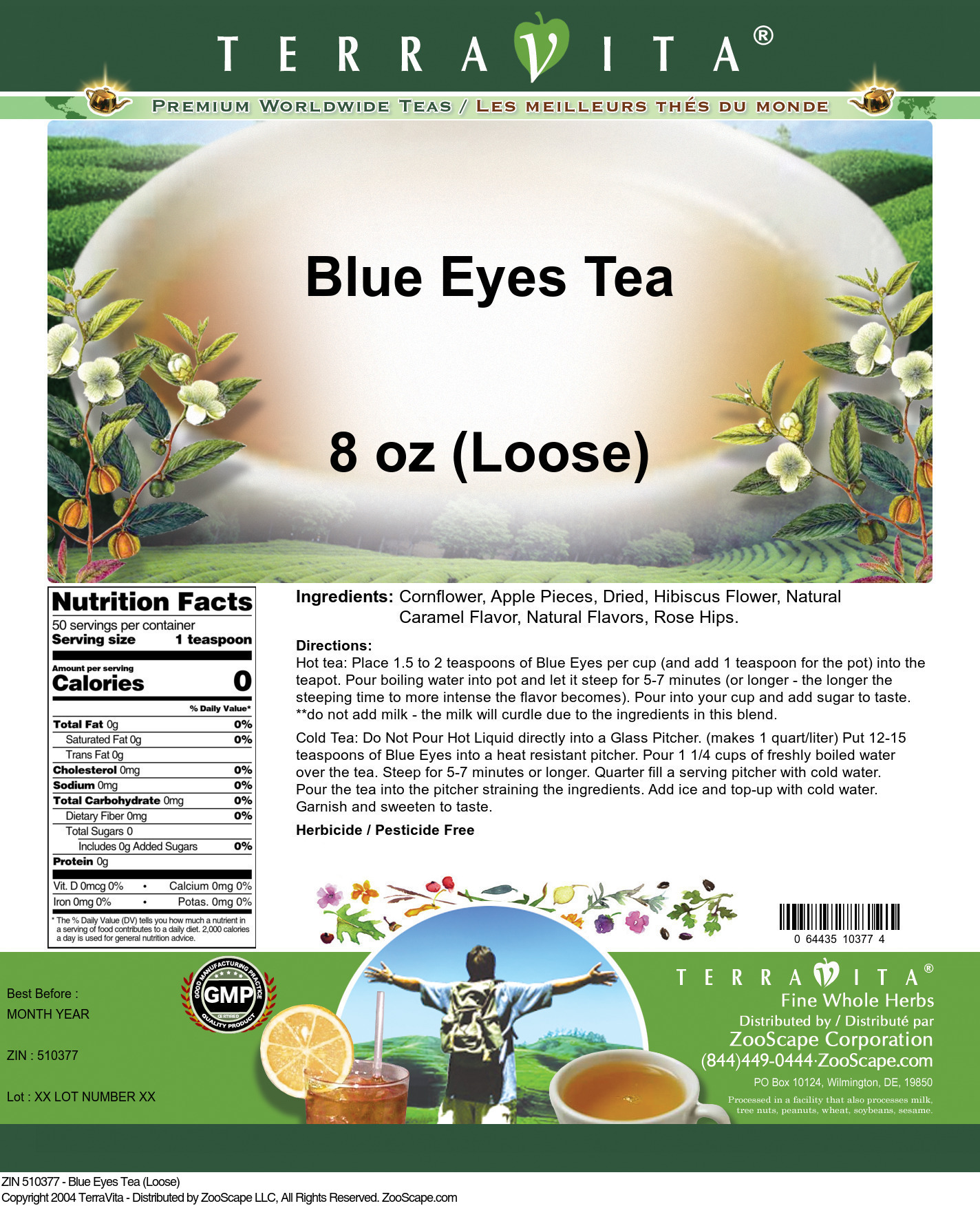 Blue Eyes Tea (Loose) - Label