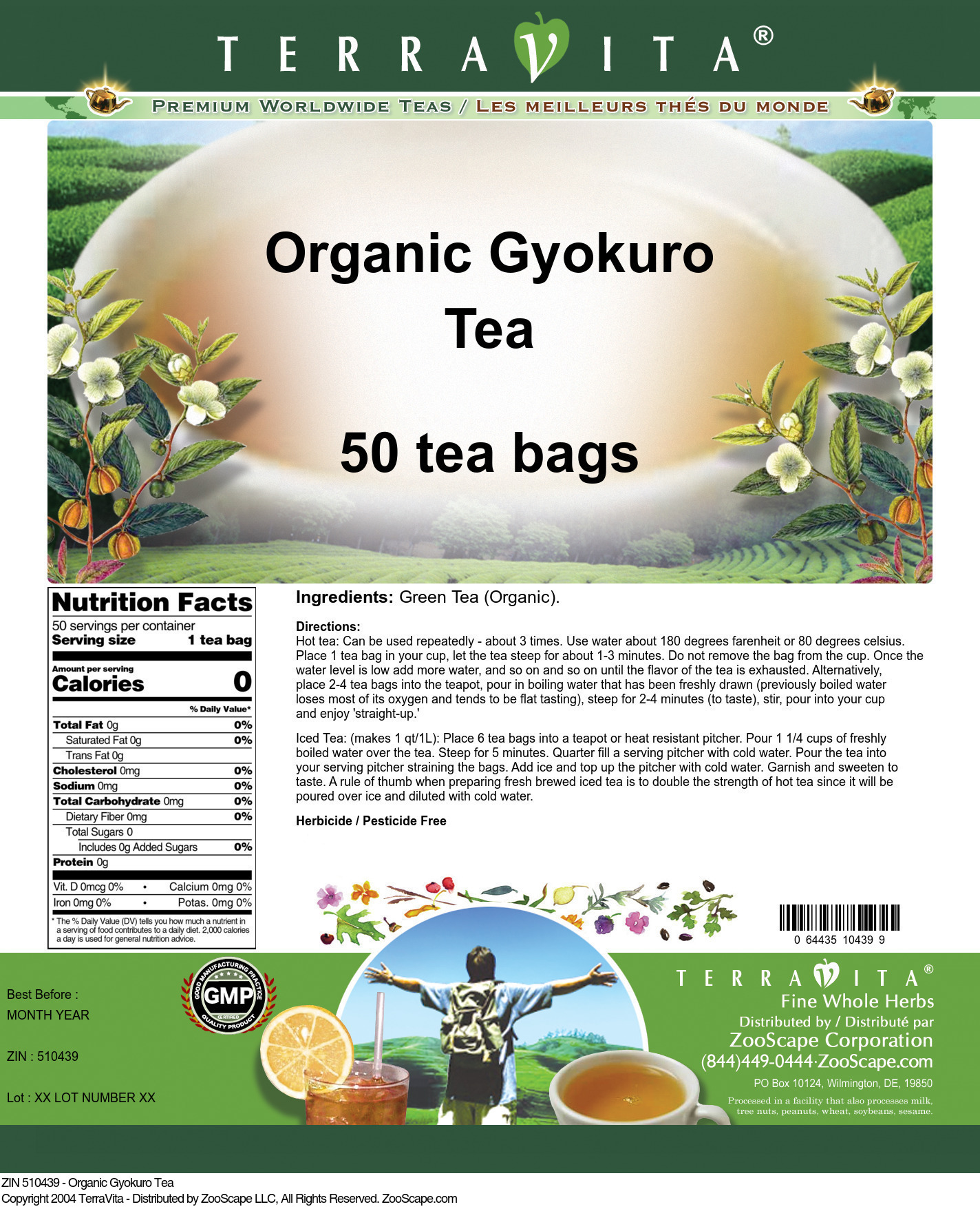 Organic Gyokuro Tea - Label