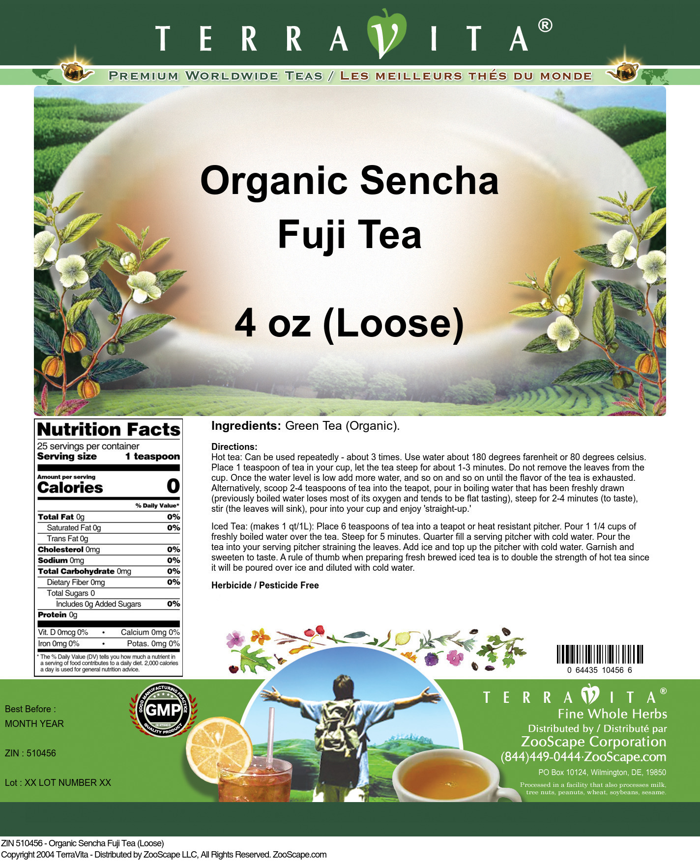 Organic Sencha Fuji Tea (Loose) - Label