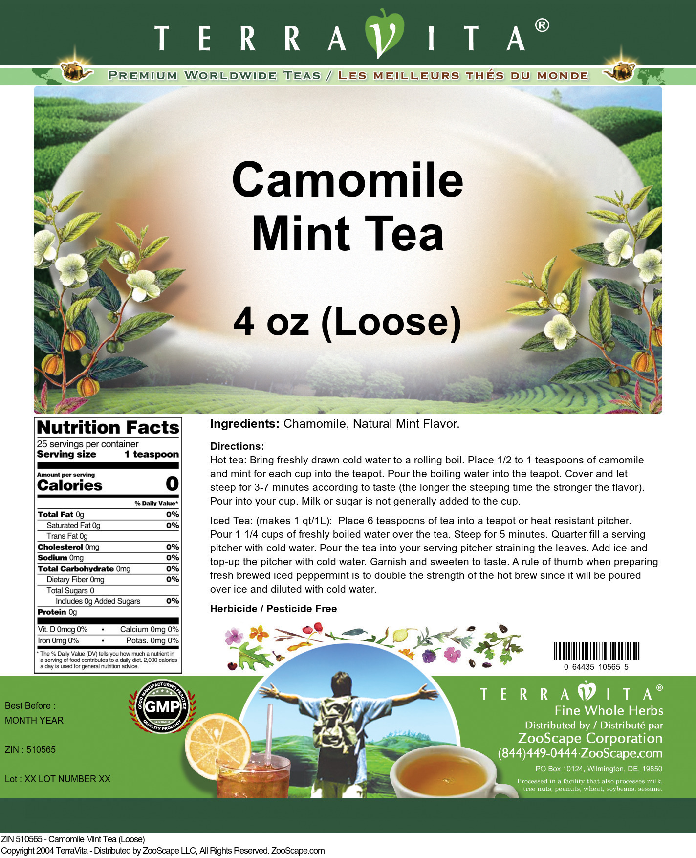 Camomile Mint Tea (Loose) - Label