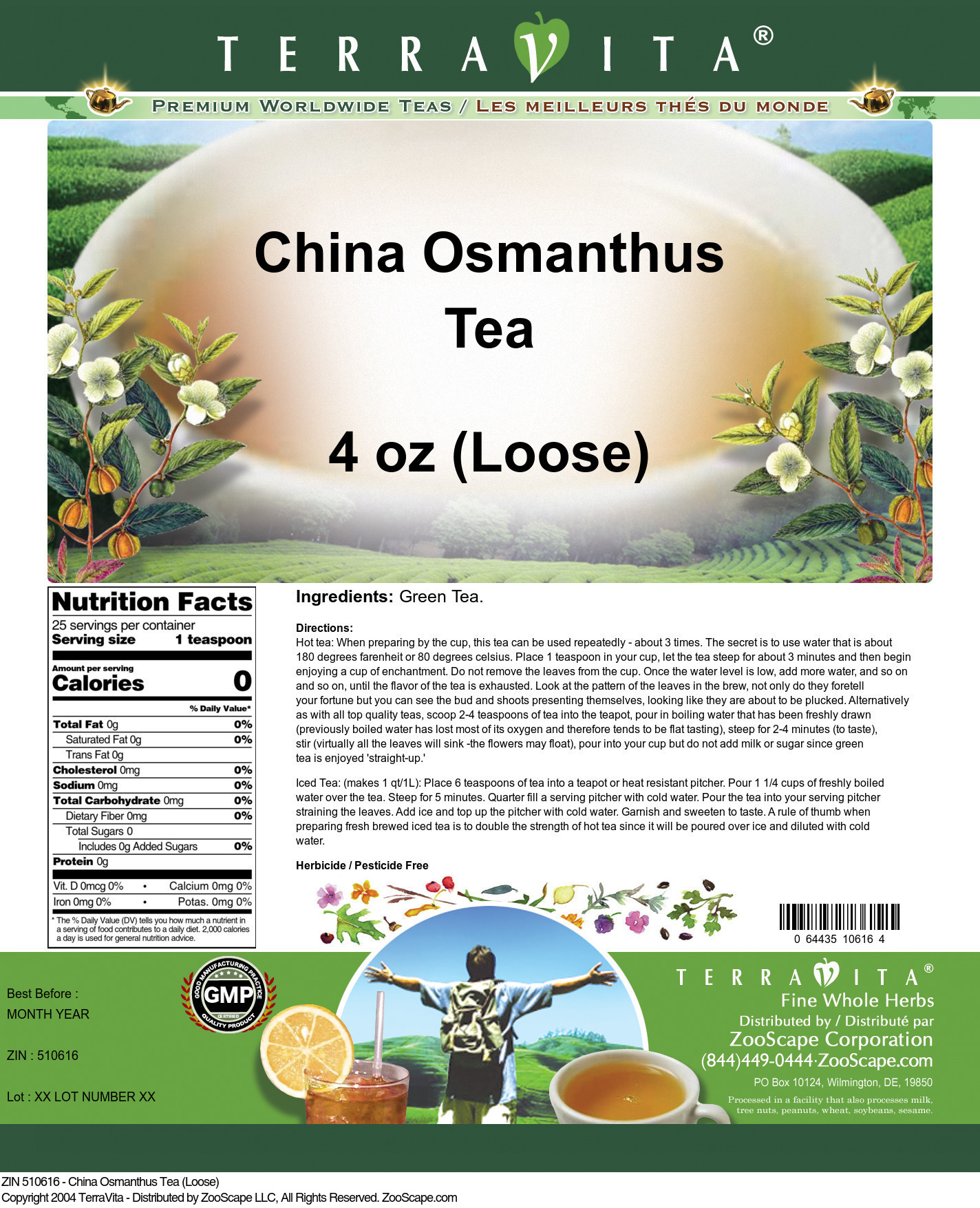 China Osmanthus Tea (Loose) - Label