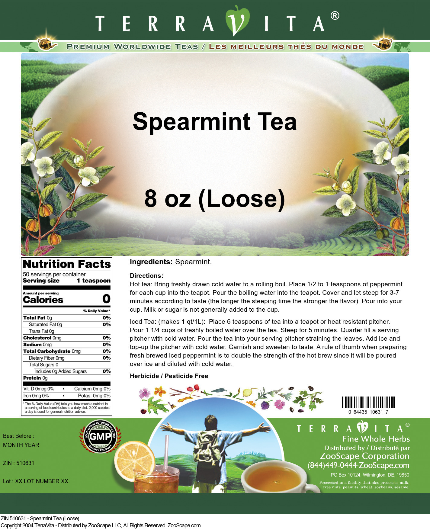 Spearmint Tea (Loose) - Label