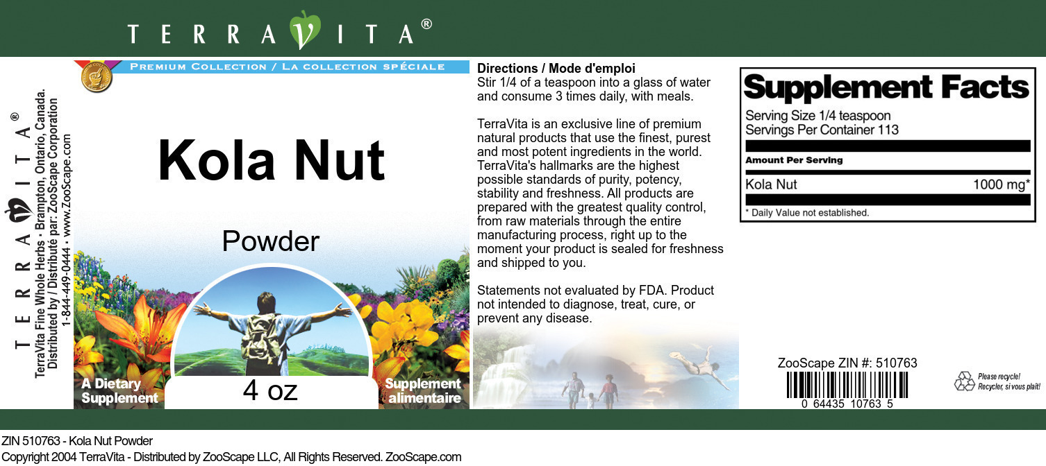 Kola Nut Powder - Label