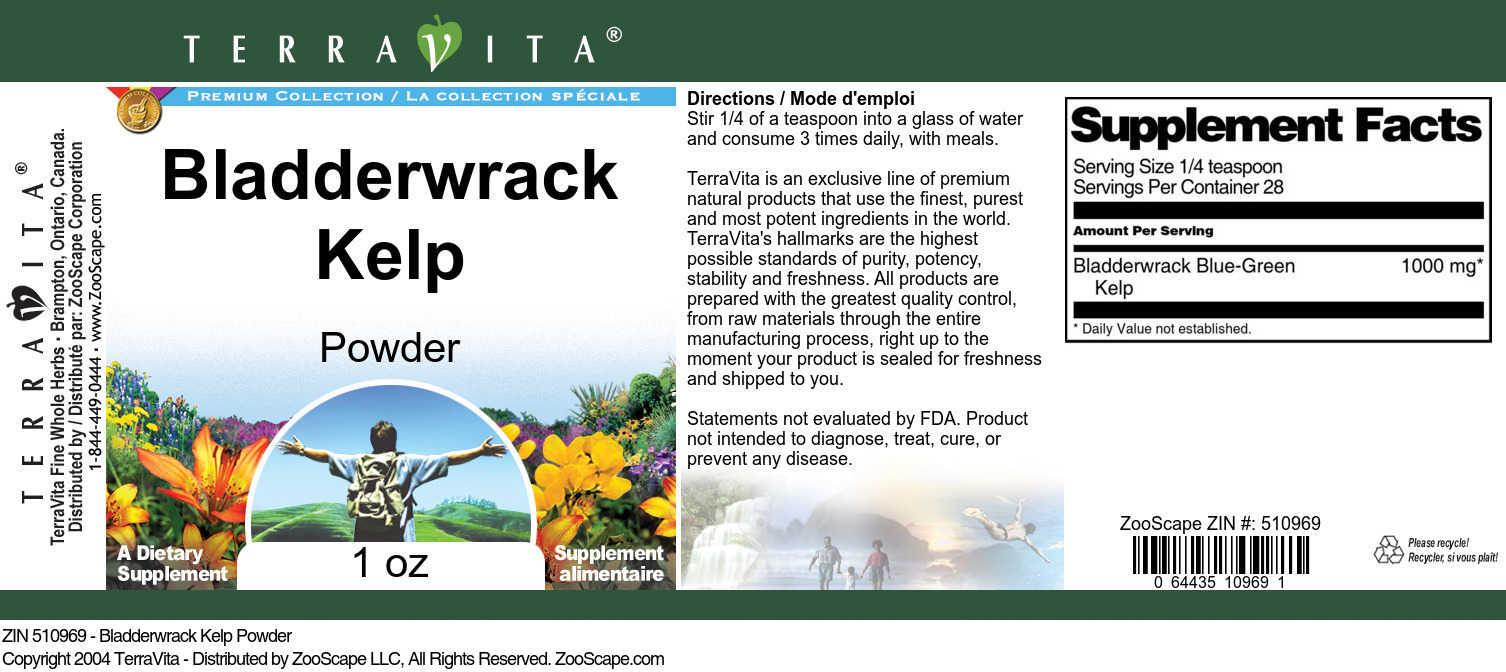 Bladderwrack Kelp Powder - Label