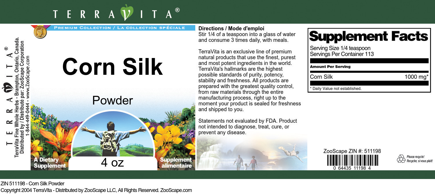 Corn Silk Powder - Label