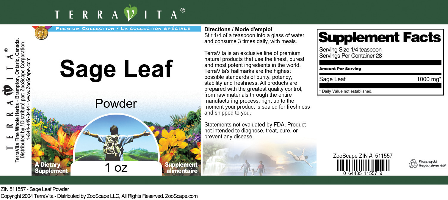 Sage Leaf Powder - Label