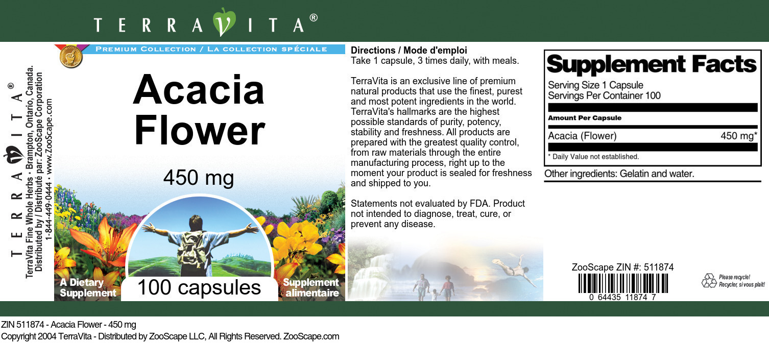 Acacia Flower - 450 mg - Label