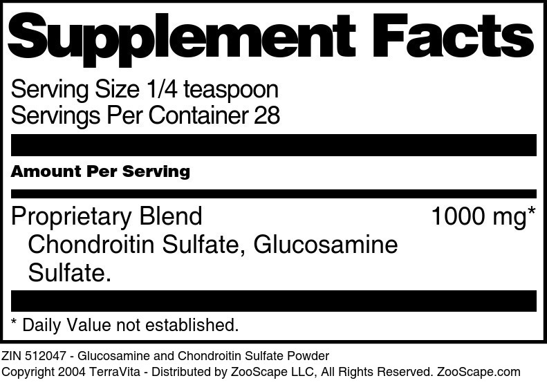 Glucosamine and Chondroitin Sulfate Powder - Supplement / Nutrition Facts