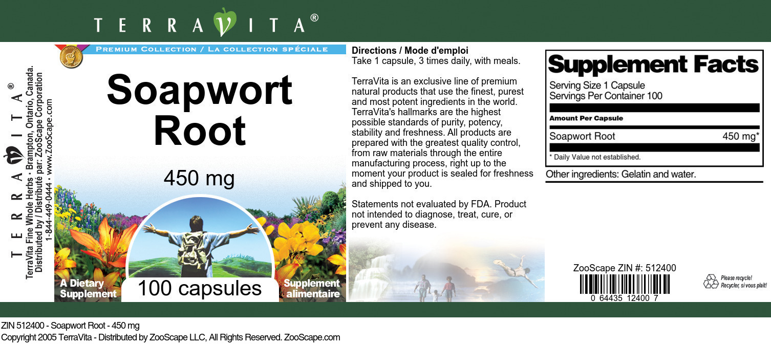 Soapwort Root - 450 mg - Label