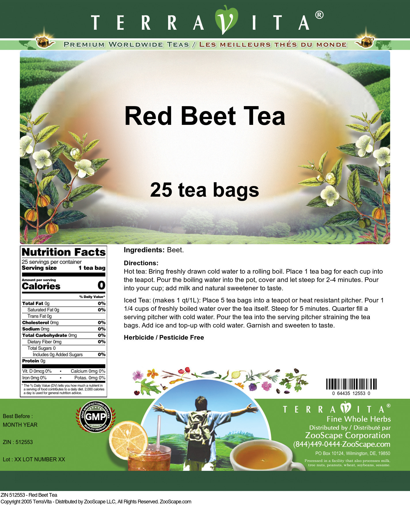Red Beet Tea - Label