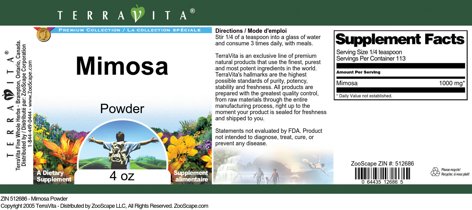 Mimosa Powder - Label