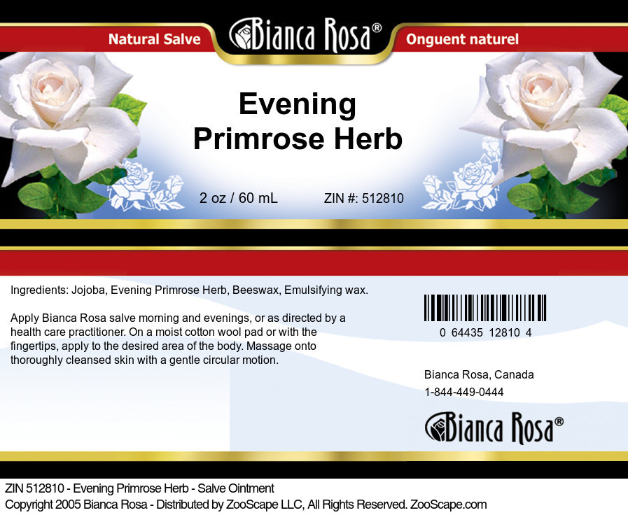 Evening Primrose Herb - Salve Ointment - Label