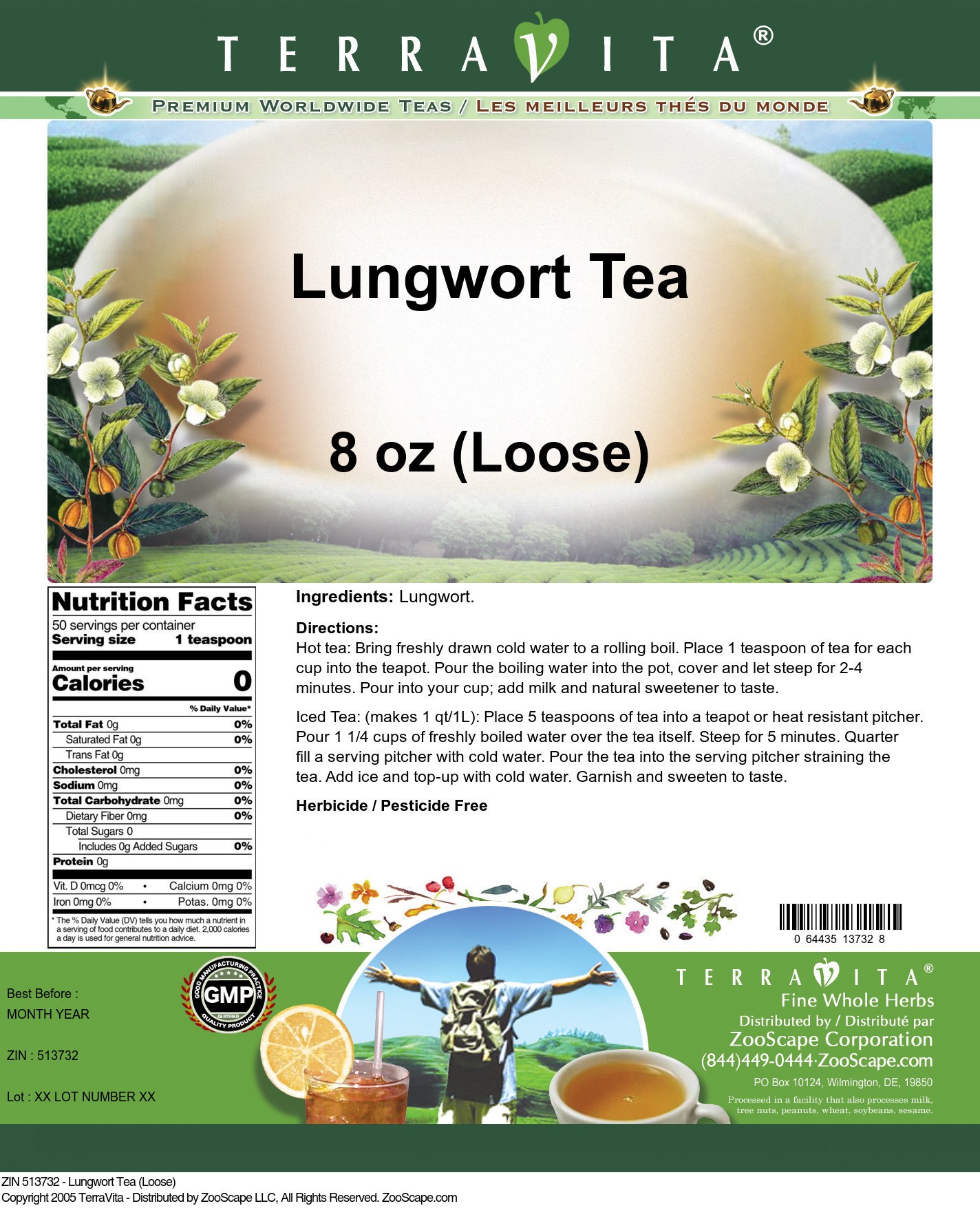 Lungwort Tea (Loose) - Label