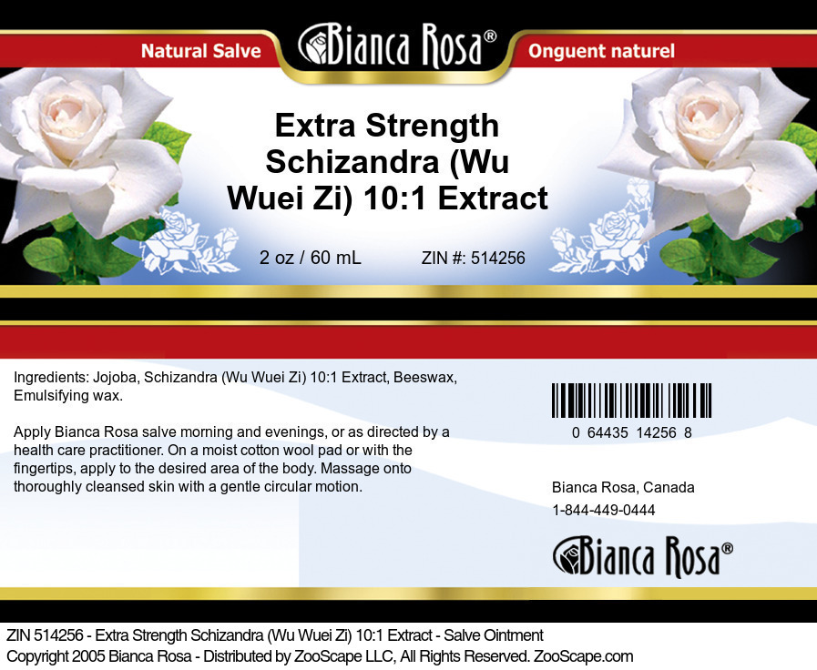 Extra Strength Schizandra (Wu Wuei Zi) 10:1 Extract - Salve Ointment - Label