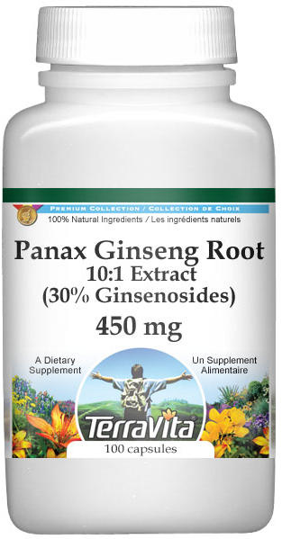 Extra Strength Panax Ginseng Root 10:1 Extract (30% Ginsenosides) - 450 mg
