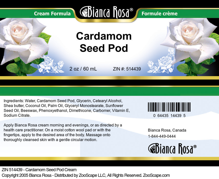 Cardamom Seed Pod Cream - Label