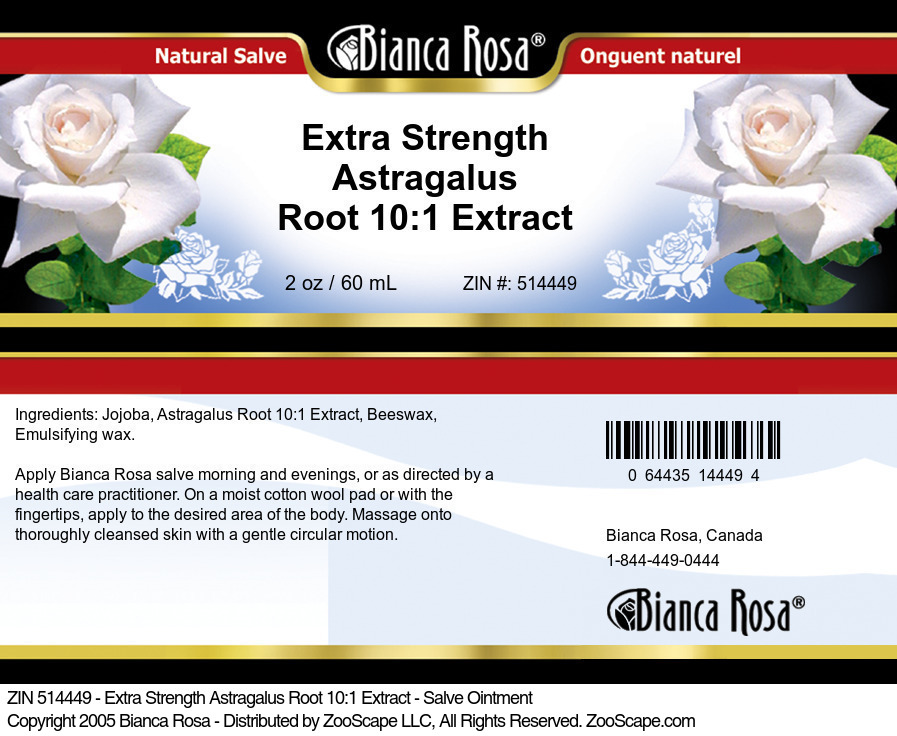 Extra Strength Astragalus Root 10:1 Extract - Salve Ointment - Label