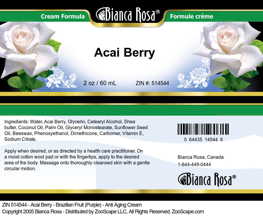 Acai Berry - Brazilian Fruit (Purple) - Anti Aging Cream - Label