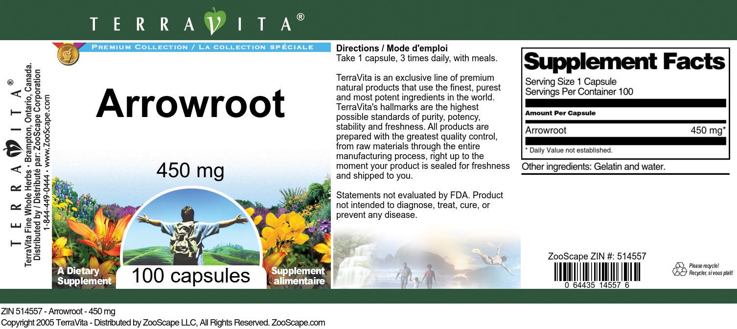 Arrowroot - 450 mg - Label