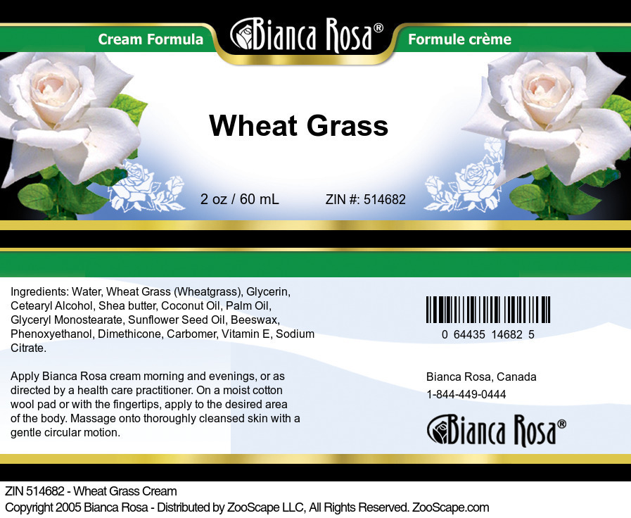 Wheat Grass Cream - Label