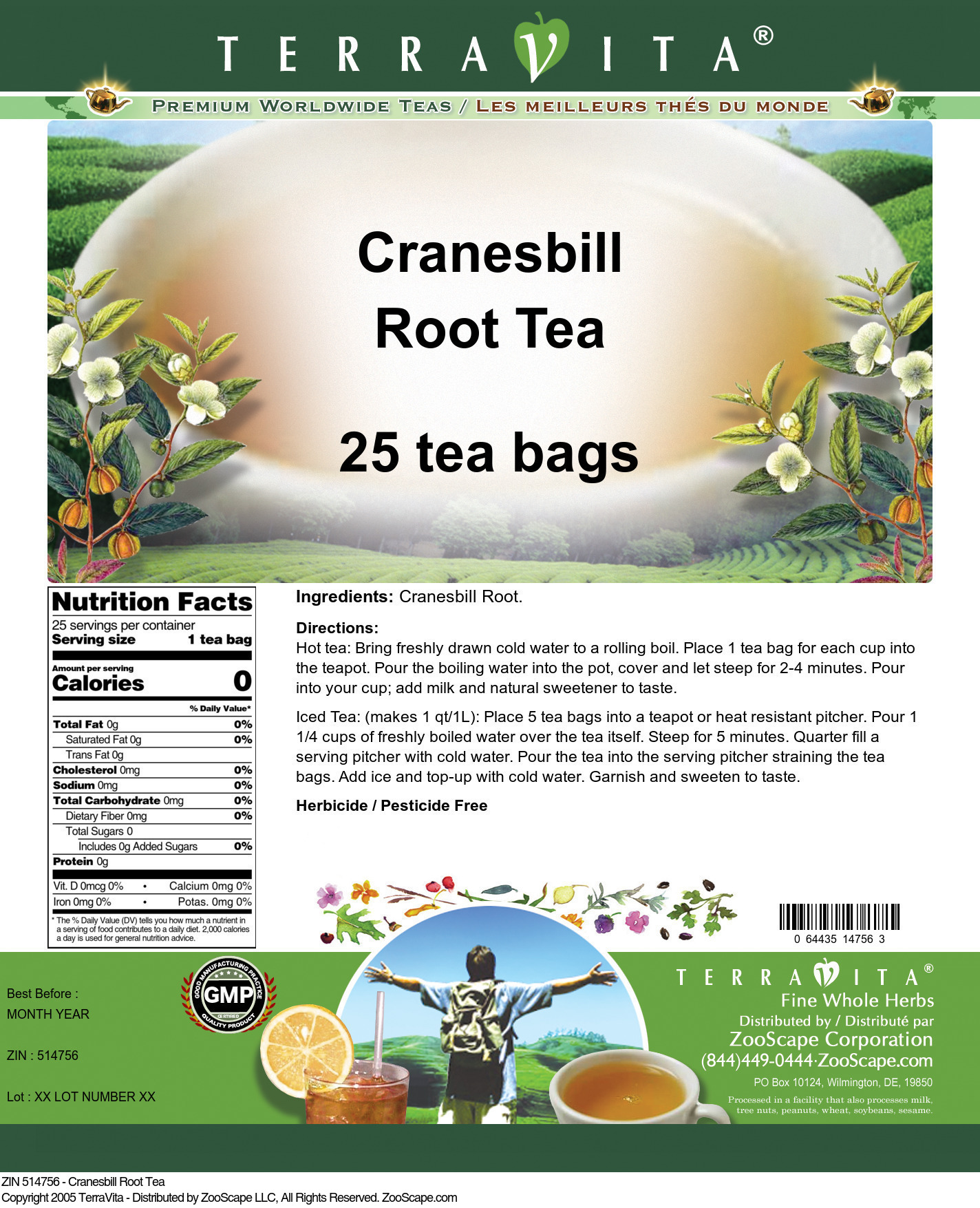 Cranesbill Root Tea - Label