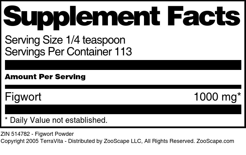 Figwort Powder - Supplement / Nutrition Facts