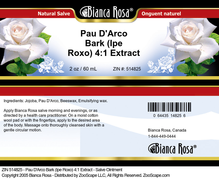 Pau D'Arco Bark (Ipe Roxo) 4:1 Extract - Salve Ointment - Label
