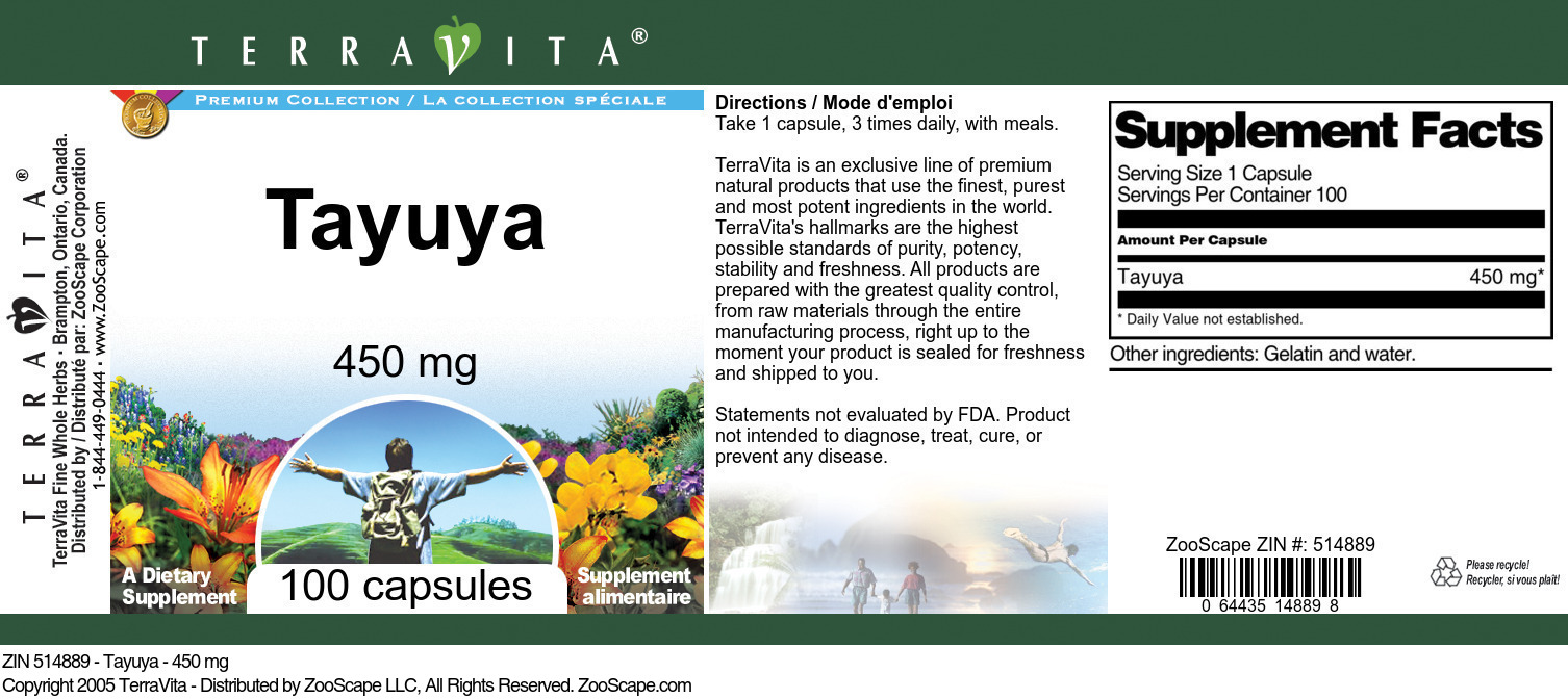 Tayuya - 450 mg - Label