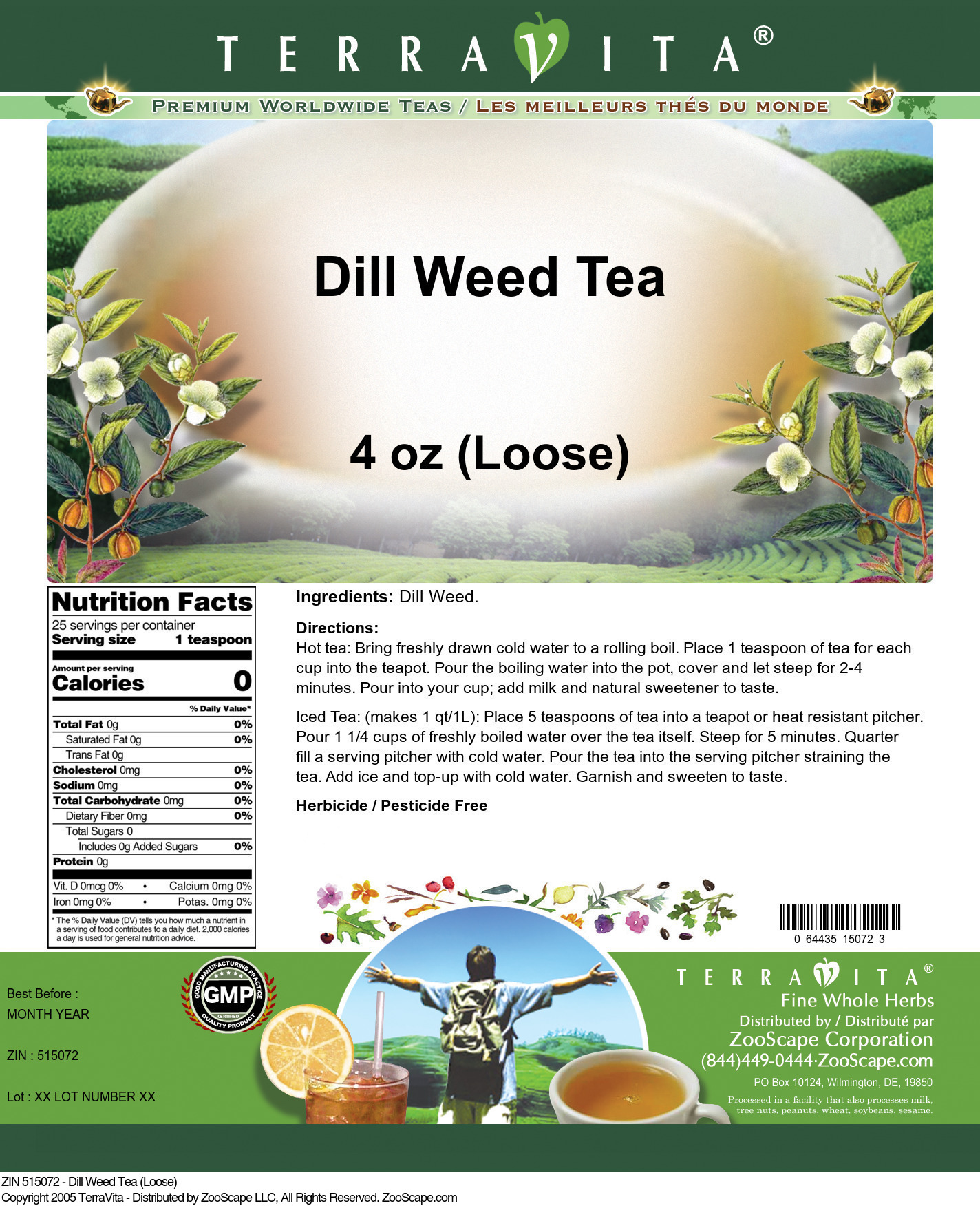Dill Weed Tea (Loose) - Label