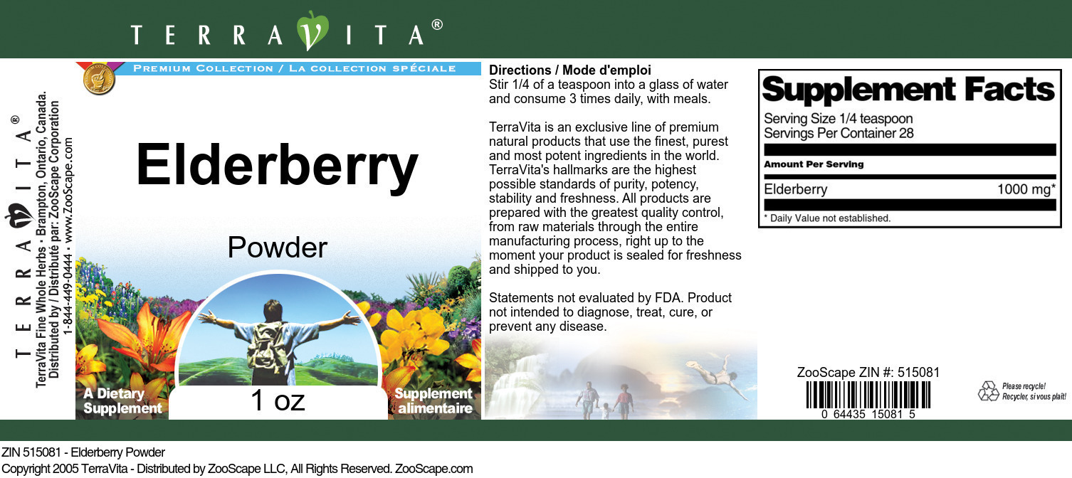 Elderberry Powder - Label