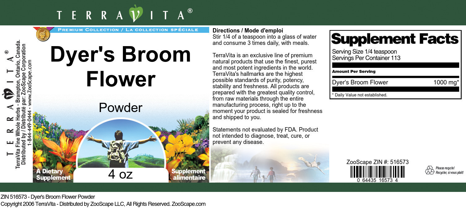 Dyer's Broom Flower Powder - Label