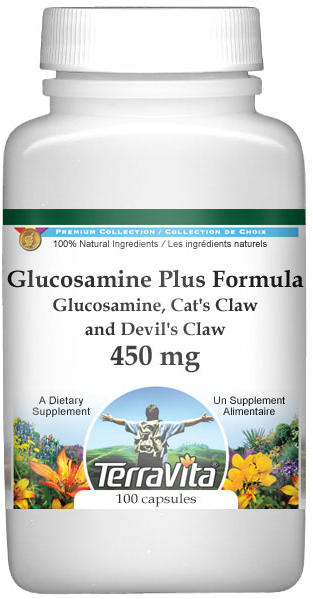 Glucosamine Plus Formula - Glucosamine, Cat's Claw and Devil's Claw - 450 mg
