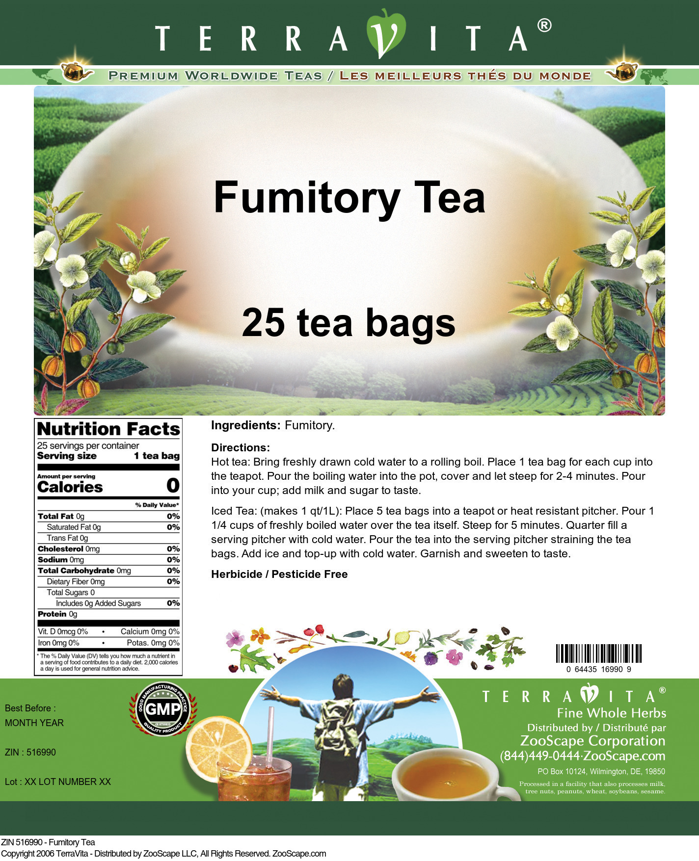 Fumitory Tea - Label