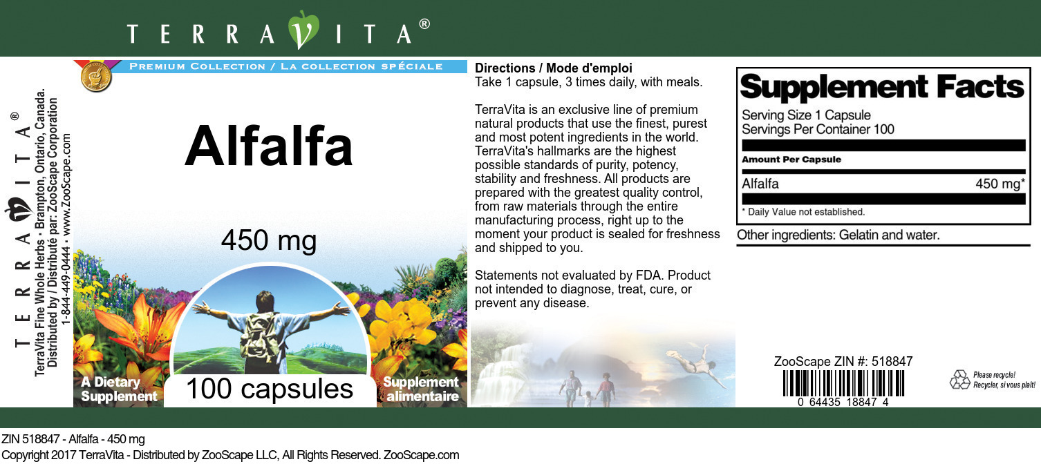 Alfalfa - 450 mg - Label