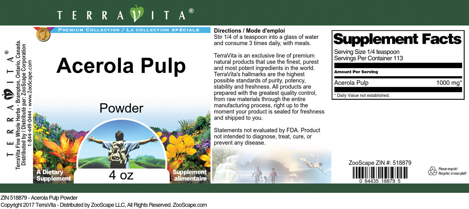 Acerola Pulp Powder - Label